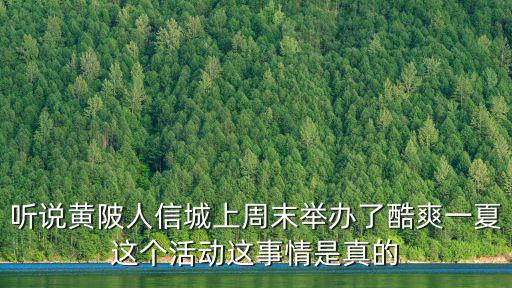 聽說黃陂人信城上周末舉辦了酷爽一夏這個活動這事情是真的