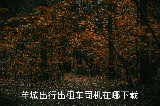 羊城出行出租車司機在哪下載