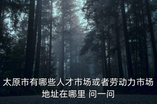 山西省人才市場，山西省人才市場在哪里啊