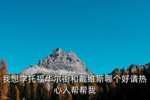 我想學托福華爾街和戴維斯哪個好請熱心人幫幫我
