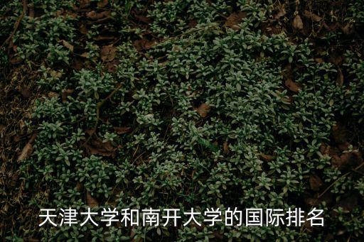 天津大學和南開大學的國際排名