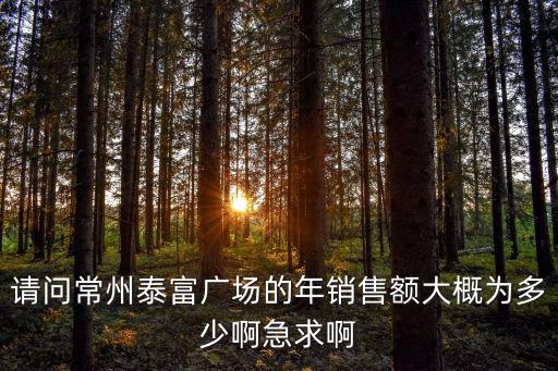 泰富廣場，請問常州泰富廣場的年銷售額大概為多少啊急求啊