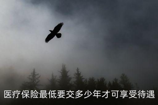 醫療保險最低要交多少年才可享受待遇