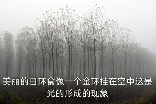 金環(huán)日食，美麗的日環(huán)食像一個(gè)金環(huán)掛在空中這是光的形成的現(xiàn)象