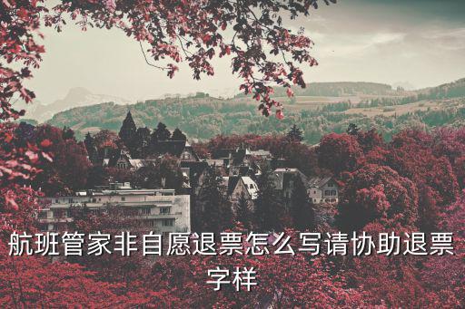 航班管家非自愿退票怎么寫請協助退票字樣