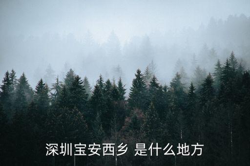 深圳寶安西鄉(xiāng)，深圳寶安西鄉(xiāng) 是什么地方