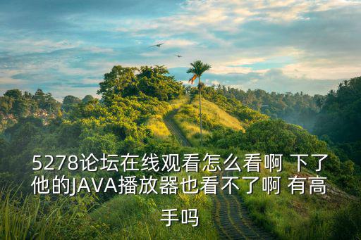 5278論壇在線觀看怎么看啊 下了他的JAVA播放器也看不了啊 有高手嗎