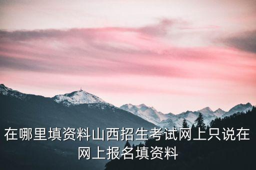 在哪里填資料山西招生考試網上只說在網上報名填資料