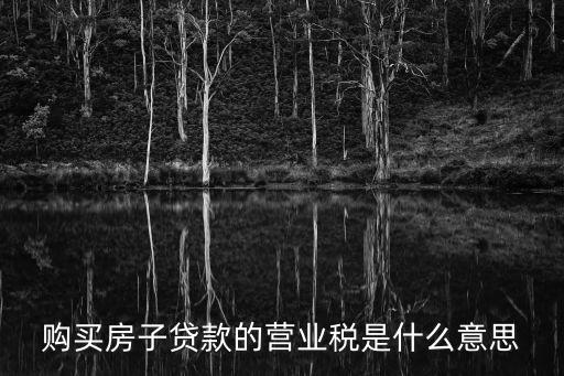 購買房子貸款的營業稅是什么意思