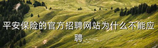 平安保險的官方招聘網(wǎng)站為什么不能應(yīng)聘