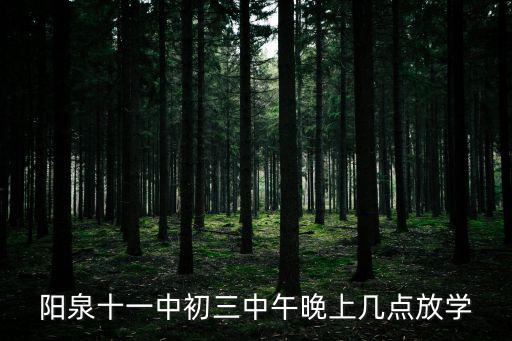陽泉十一中初三中午晚上幾點放學