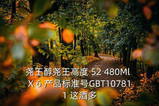 堯王醇堯王高度 52 480Ml X 6 產品標準號GBT107811 這酒多