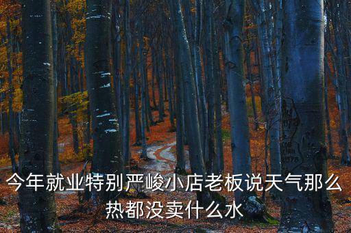 今年就業(yè)特別嚴(yán)峻小店老板說天氣那么熱都沒賣什么水