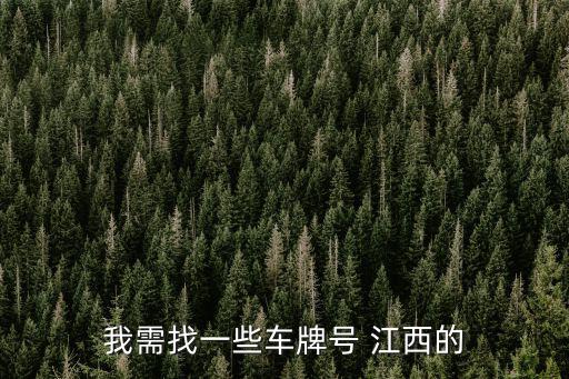 我需找一些車牌號 江西的