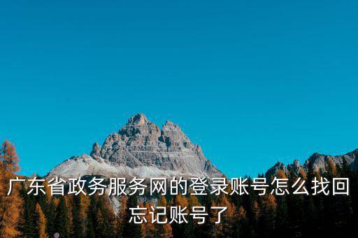 廣東省政務服務網的登錄賬號怎么找回忘記賬號了
