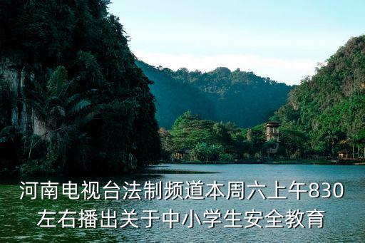 河南電視臺法制頻道本周六上午830左右播出關于中小學生安全教育