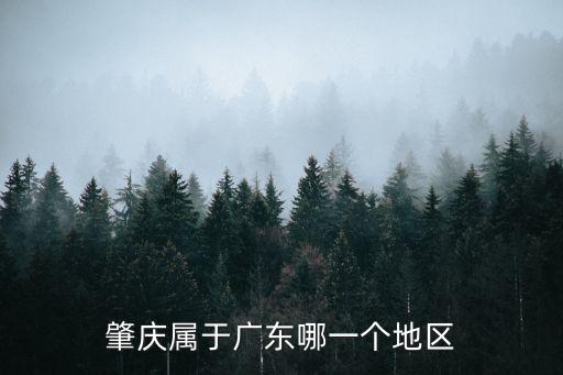 肇慶屬于廣東哪一個地區