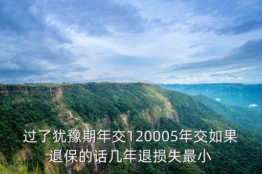第幾年退保損失最小，過了猶豫期年交120005年交如果退保的話幾年退損失最小