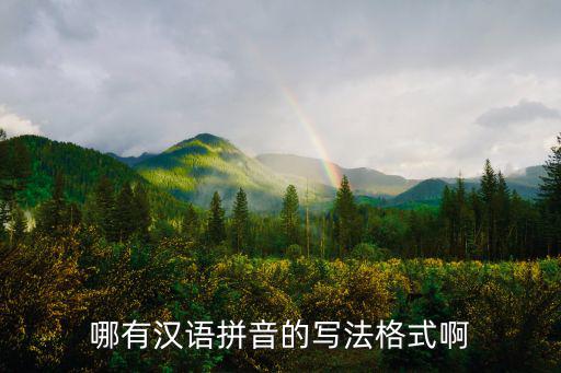 哪有漢語拼音的寫法格式啊