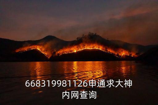 668319981126申通求大神內(nèi)網(wǎng)查詢