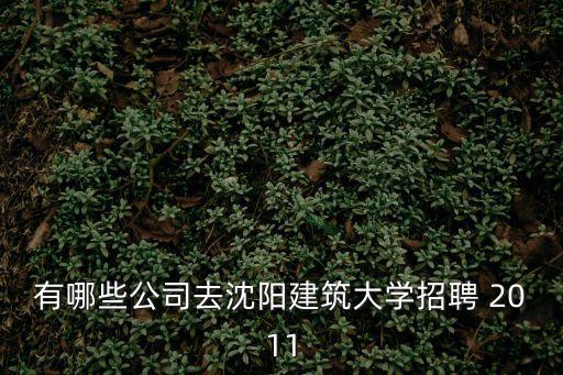 有哪些公司去沈陽建筑大學招聘 2011