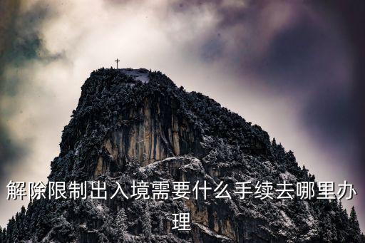 解除限制出入境需要什么手續去哪里辦理