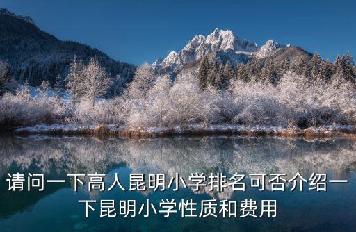 請問一下高人昆明小學(xué)排名可否介紹一下昆明小學(xué)性質(zhì)和費(fèi)用