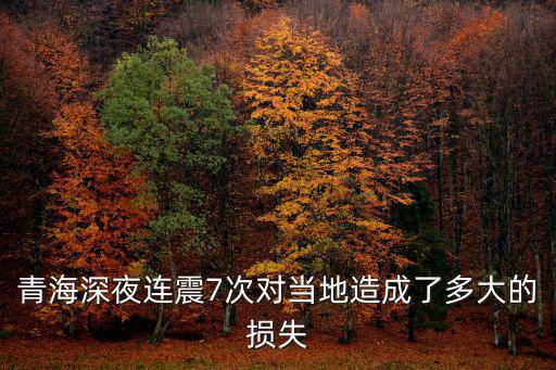 青海深夜連震7次對當(dāng)?shù)卦斐闪硕啻蟮膿p失