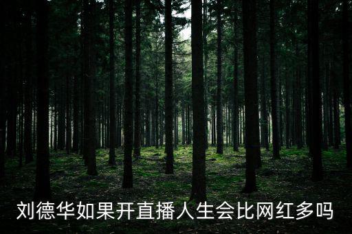 劉德華如果開直播人生會比網(wǎng)紅多嗎