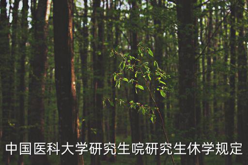 中國醫科大學研究生唍研究生休學規定