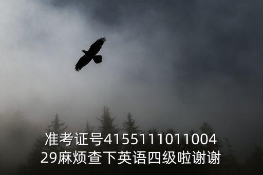 準考證號415511101100429麻煩查下英語四級啦謝謝