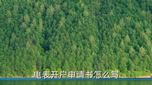 電表開戶申請書怎么寫