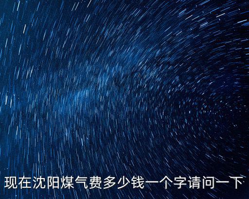 現(xiàn)在沈陽煤氣費多少錢一個字請問一下
