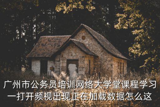 廣州市公務員培訓網絡大學堂課程學習一打開頻視出現正在加載數據怎么這