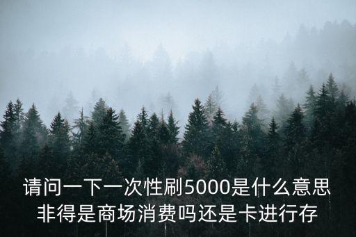 請問一下一次性刷5000是什么意思非得是商場消費嗎還是卡進行存