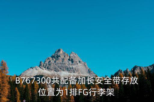 B767300共配備加長安全帶存放位置為1排FG行李架