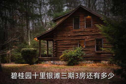 碧桂園十里銀灘三期3房還有多少