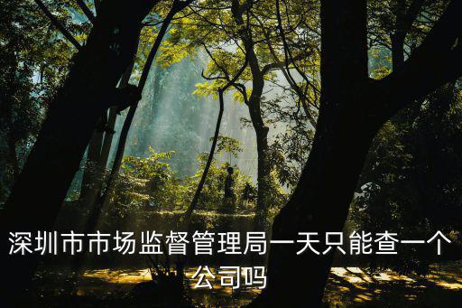 深圳市市場監(jiān)督管理局一天只能查一個公司嗎