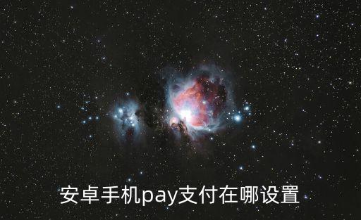 安卓手機pay支付在哪設置