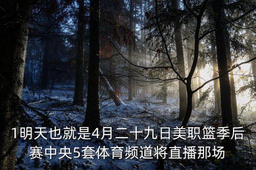 1明天也就是4月二十九日美職籃季后賽中央5套體育頻道將直播那場