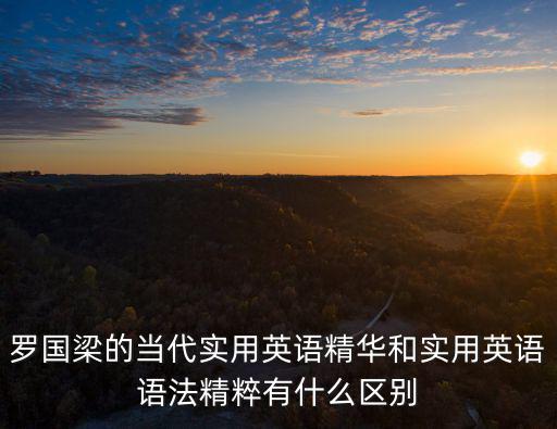 羅國梁的當代實用英語精華和實用英語語法精粹有什么區別