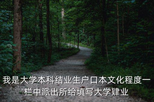 大學肄業有多嚴重，我是大學本科結業生戶口本文化程度一欄中派出所給填寫大學肄業