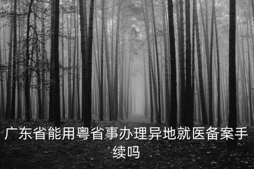 廣東省能用粵省事辦理異地就醫備案手續嗎
