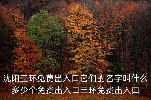 沈陽(yáng)三環(huán)免費(fèi)出入口它們的名字叫什么多少個(gè)免費(fèi)出入口三環(huán)免費(fèi)出入口