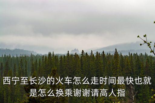 西寧至長(zhǎng)沙的火車怎么走時(shí)間最快也就是怎么換乘謝謝請(qǐng)高人指