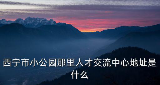 西寧市小公園那里人才交流中心地址是什么