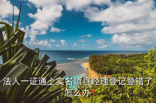 法人一證通上實名項目經理登記登錯了怎么辦