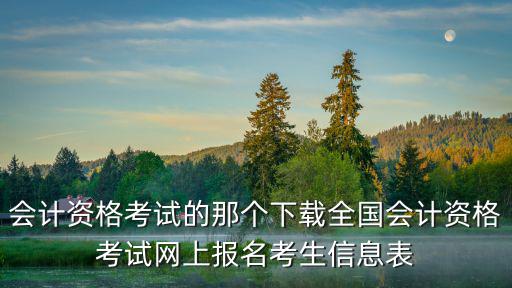 會計(jì)資格考試的那個下載全國會計(jì)資格考試網(wǎng)上報名考生信息表