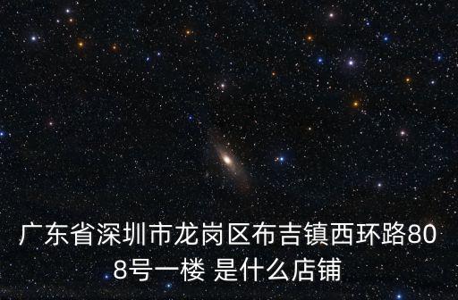 廣東省深圳市龍崗區布吉鎮西環路808號一樓 是什么店鋪