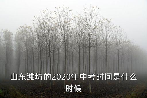 山東濰坊的2020年中考時間是什么時候